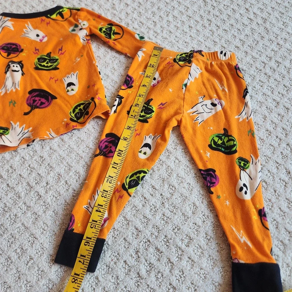 Toddler size 3T Orange Halloween Ghost‎ Pumpkin Pajama Set